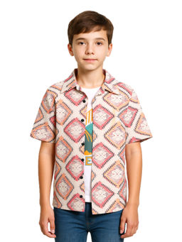 CAVIO - Boys Multi-Color Regular Fit Printed Half Sleeves Casual Shirt with T-Shirt
