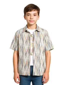 CAVIO - Boys Multi-Color Cotton Regular Fit Half Sleeves Casual Shirt with T-Shirt