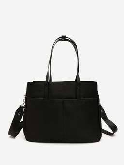 CARPISA ITALIA - Trevis Business Women Tote Bag With Detachable Strap - Black (L)