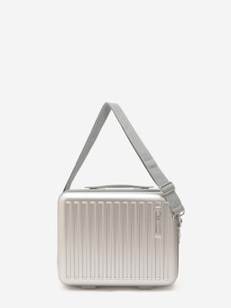 CARPISA ITALIA - Tinny Go Unisex Hard Shell Beauty Luggage Bag With Detachable Stap - Silver (L)