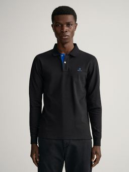 GANT - Men Black Solid Regular Fit Polo T-Shirt