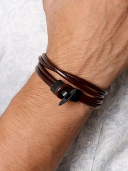 Joker and Witch - Joker & Witch Leo Wrap Around Multi-Strand Brown Bracelet