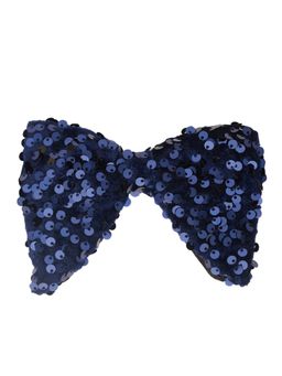The Tie Hub - Dark Blue Velvet Sequin Butterfly Bow Tie