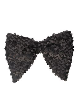 The Tie Hub - Black Velvet Sequin Butterfly Bow Tie