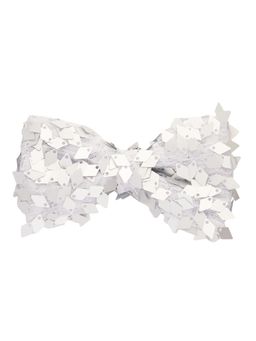 The Tie Hub - Grey Sequin Rhombus Classic Bowtie