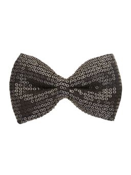 The Tie Hub - Black Lined Sequin Classic Bow Tie