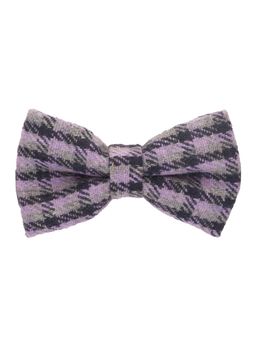 The Tie Hub - Purple With Black Stripe Woolen Bowtie