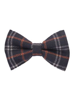 The Tie Hub - Navy Blue With Orange Stripe Woolen Bowtie