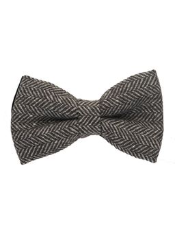The Tie Hub - Black Textured Woolen Bowtie