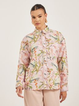 Styli - Pink Printed Regular Shirt