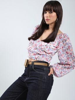 Sera - White Printed Regular Top