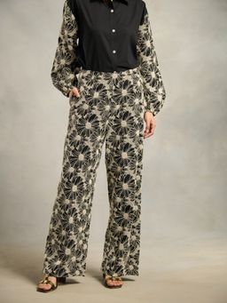 Style Island - Black Printed Relaxed Pant
