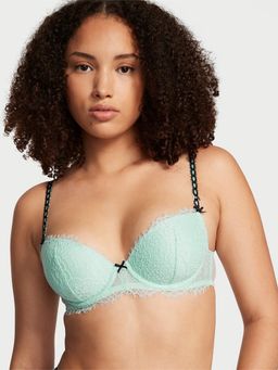 Victoria's Secret - Blue Dream Angels Ribbon Slot Push-Up Bra (34A)