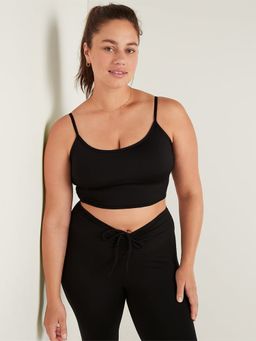 Victoria's Secret - Black Pink Ultimate Lightly Lined Sports Bra Crop