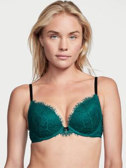 Victoria's Secret - Green Dream Angels Lace and Velvet Push-Up Bra (34B)