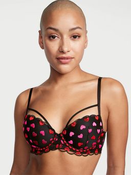 Victoria's Secret - Black Dream Angels Lightly Lined Heart Demi Bra (34C)