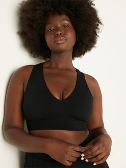 Victoria's Secret - Black Pink Seamless Plunge Bralette (XS)