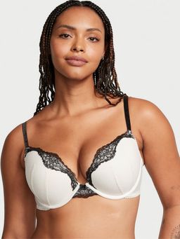 Victoria's Secret - White Dream Angels Dotted Mesh Push-Up Bra