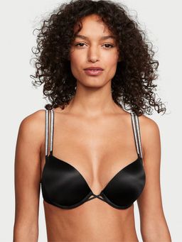 Victoria's Secret - Black Very Sexy Bombshell Add-2-Cups Double Shine Strap Push-Up Bra