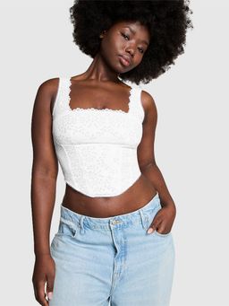 Victoria's Secret - White Pink Bralettes and Bra Tops The Cinched Corset