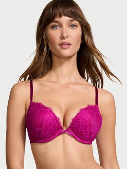 Victoria's Secret - Pink Very Sexy Bombshell Rose Lace Add-2-Cups Push-Up Bra