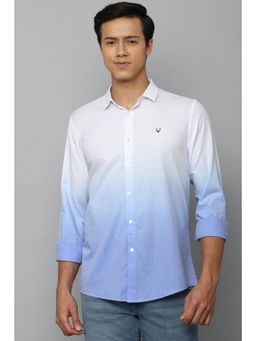 Allen Solly - Men White Slim Fit Ombre Full Sleeves Casual Shirt