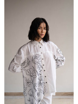 ORIGANI - Blossom White Embroidered Shirt