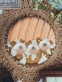 NR by Nidhi Rathi - Embroidered Peach Clutch