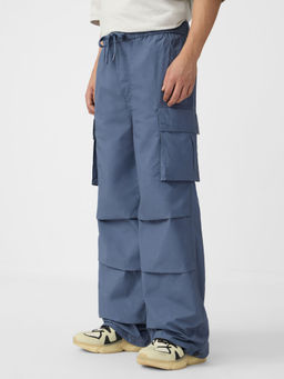 The Souled Store - Originals Solids: Prussian Blue Men Parachute Pant