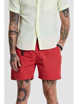 Snitch - Red Regular Fit Shorts
