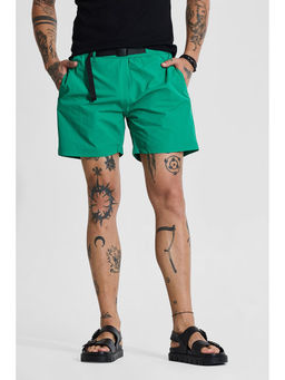Snitch - Green Regular Fit Shorts