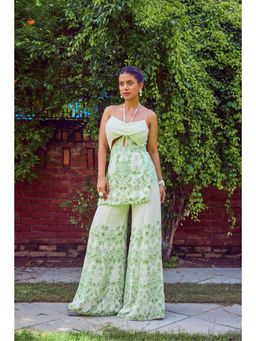 Jade by Ashima - Green Beads and Stones Kurta with Sharara