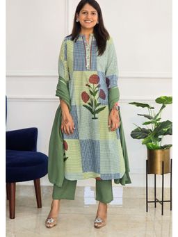 Pink Tree - Multi-Color Pure Cotton Printed Kurta with Pant and Dupatta
