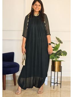 Pink Tree - Green Georgette Embellished/Sequined Maxi Dress