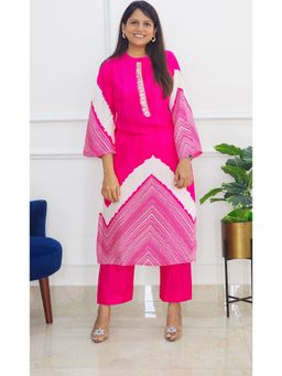 Pink Tree - Pink Pure Cotton Printed Kurta with Pant