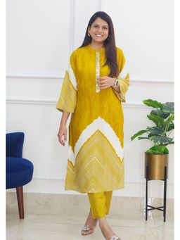 Pink Tree - Yellow Pure Cotton Printed Kurta with Pant