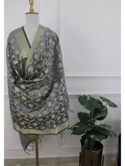 Pink Tree - Grey Silk Woven Dupatta