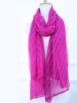 Pink Tree - Pink Silk Printed Dupatta