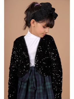 Foreverkidz - Velvet Sparkle Shrug Black