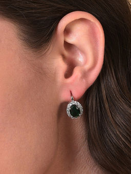Sohi - Green Contemporary Drop Earrings