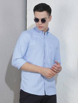 CRIMSOUNE CLUB - Men's Sky Blue 100% Cotton Shirt