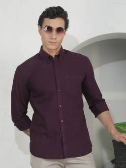 CRIMSOUNE CLUB - Men's Wine 100% Cotton Shirt