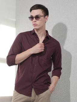 CRIMSOUNE CLUB - Men's Maroon Printed Shirt