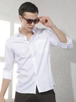 CRIMSOUNE CLUB - Men's White Jacquard Shirt