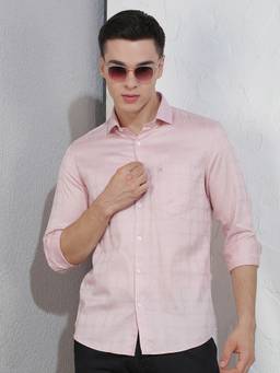 CRIMSOUNE CLUB - Men's Pink Jacquard Shirt