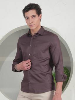 CRIMSOUNE CLUB - Men's Purple Jacquard Shirt