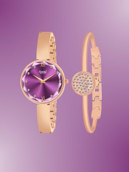 Ajanta Quartz - Purple Dial Analog Watch For Women - AWC126ESL/4 (M)