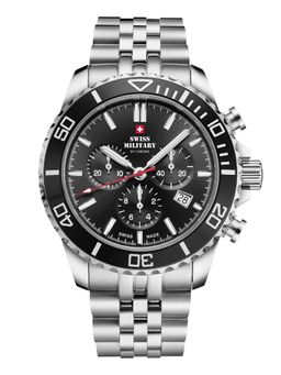 Swiss Military by Chrono - Black Dial Analog Watch For Men - SM34103.01 (M)