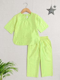 The Magic Wand - Foil Print Top and Pant - Green (Set of 2)