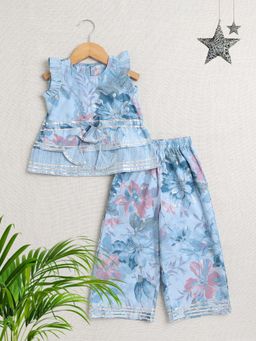 The Magic Wand - Top and Pant Co-Ord-Blue (Set of 2)